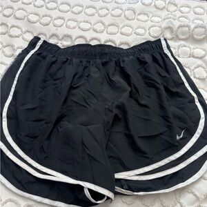 Nike Women's Black and White Athletic Shorts